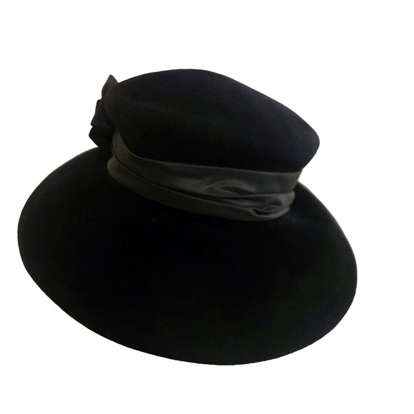 Marina Killery couture Vintage Black Hat NWT Collector\'s Rare Adjustable size main image 10